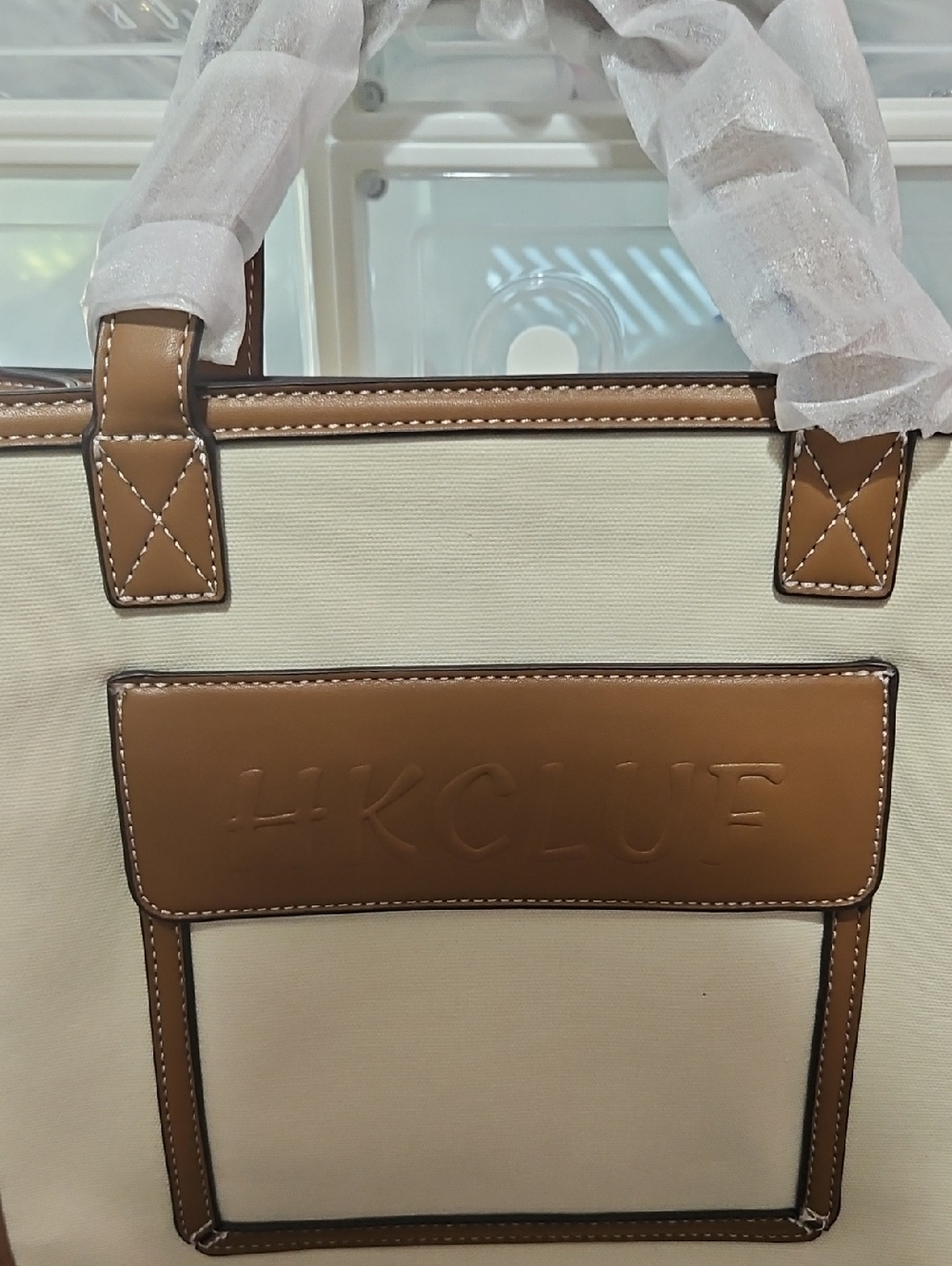Boutique Brown and Cream Crossbody Bag